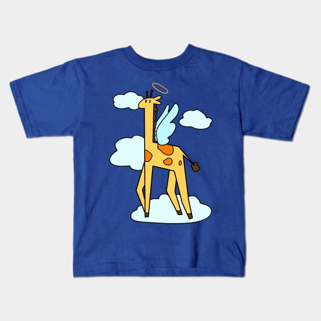 Angel Cloud Giraffe Kids T-Shirt by saradaboru